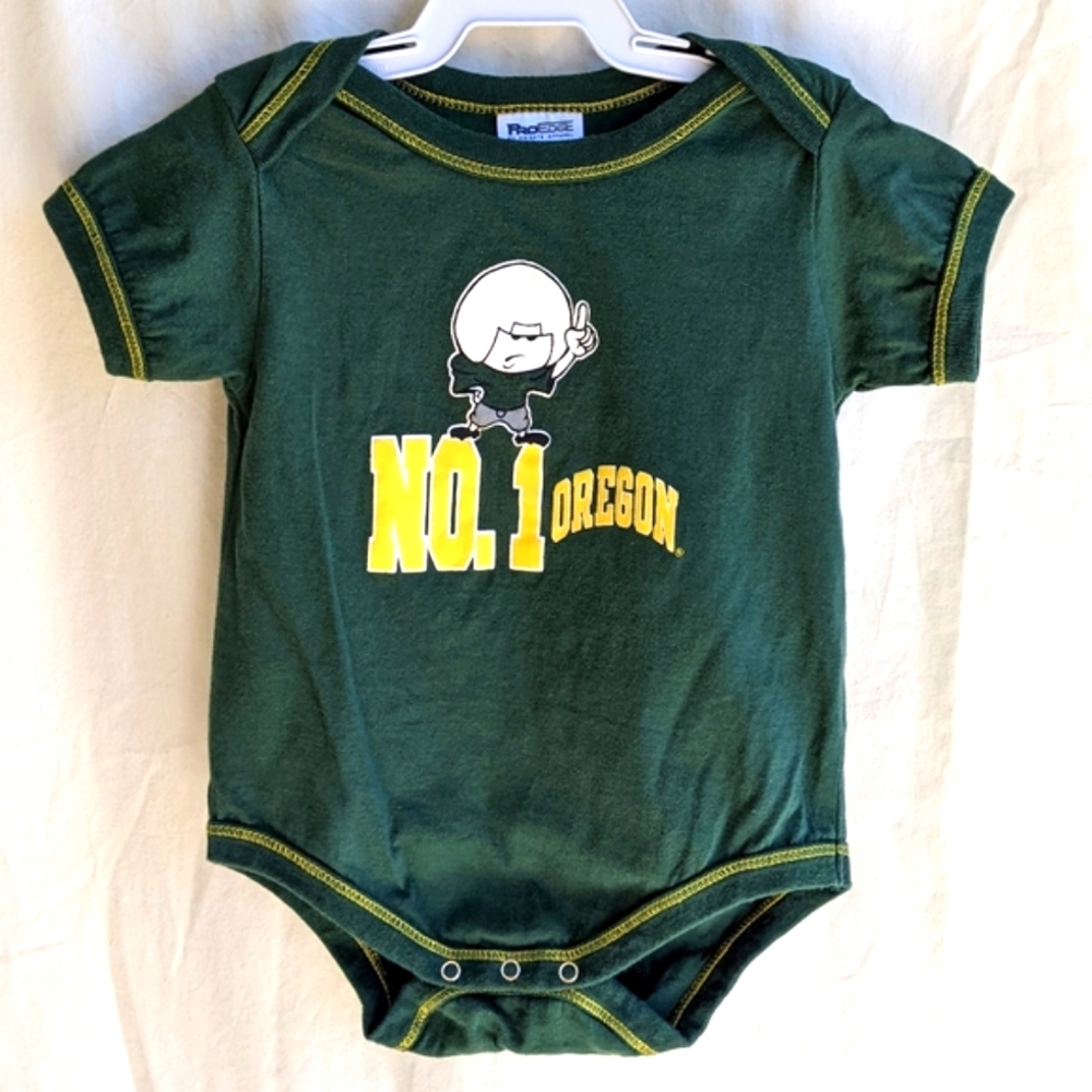 University of Oregon "No. 1" Pro Edge Cotton onesie, 12 mo.